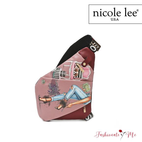 Nicole Lee USA Miranda Vegan Leather Adjustable Strap Slip Pocket Sling Backpack main image 8